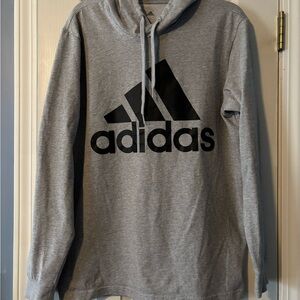 Adidas Men's Gray Hoodie with Black Logo